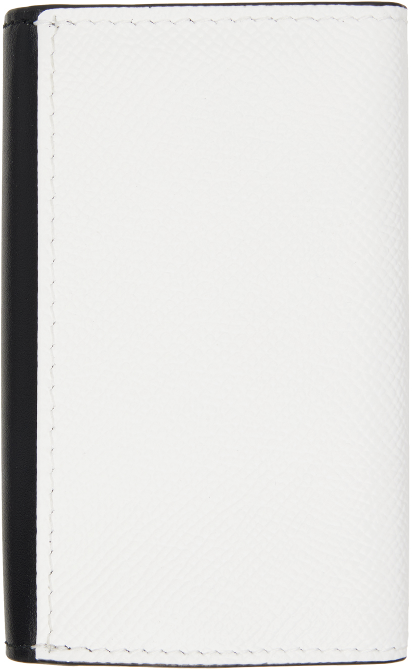 Maison Margiela Black & White Keychain Wallet In Ha202 Black/white
