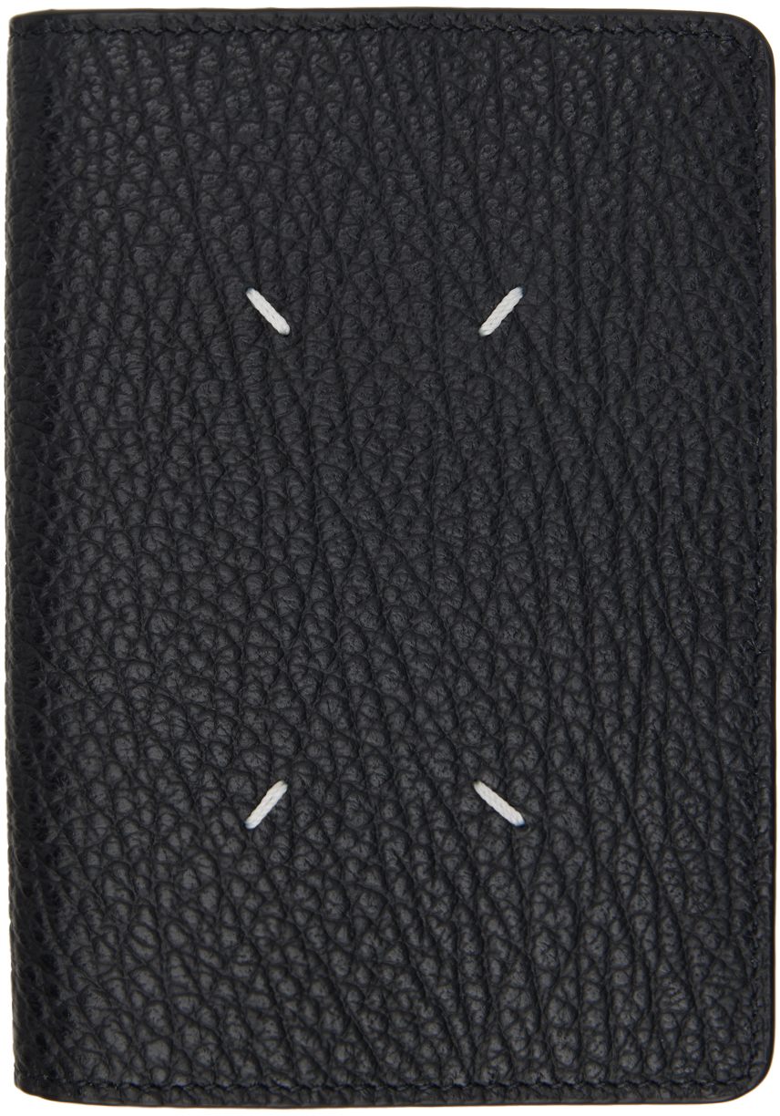 Maison Margiela Black Four Stitches Passport Holder In T8013 Black