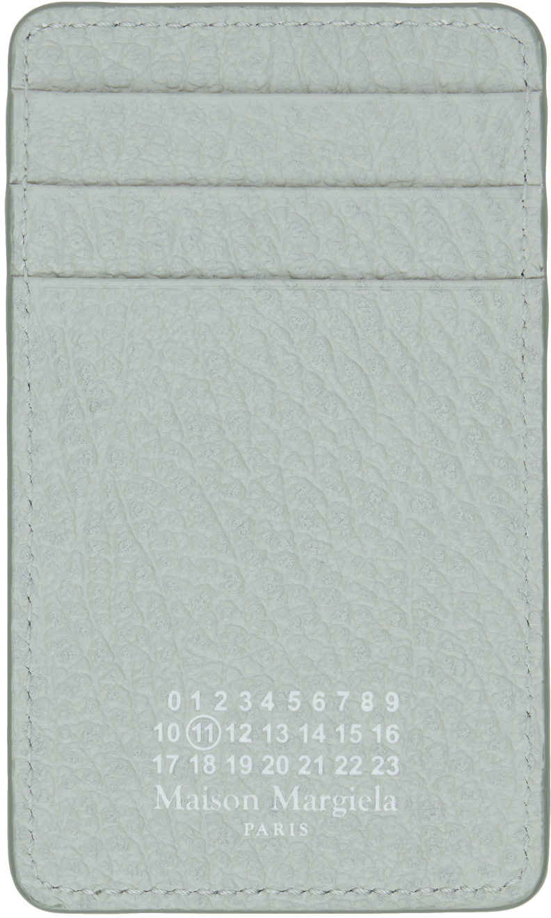 Shop Maison Margiela Gray Four Stitches Card Holder In T8141 Anisette