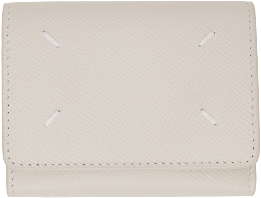 Maison Margiela Off-white Four Stitches Wallet In T2003 Greige