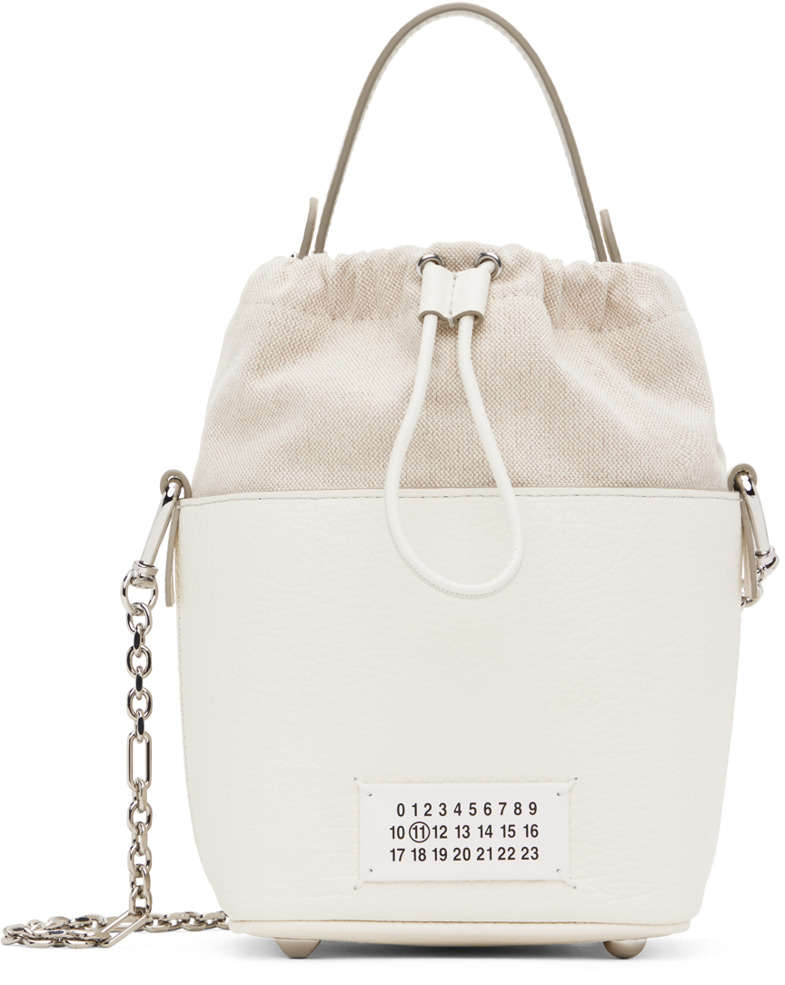Shop Maison Margiela White 5ac Bucket Small Bag In H0157 White