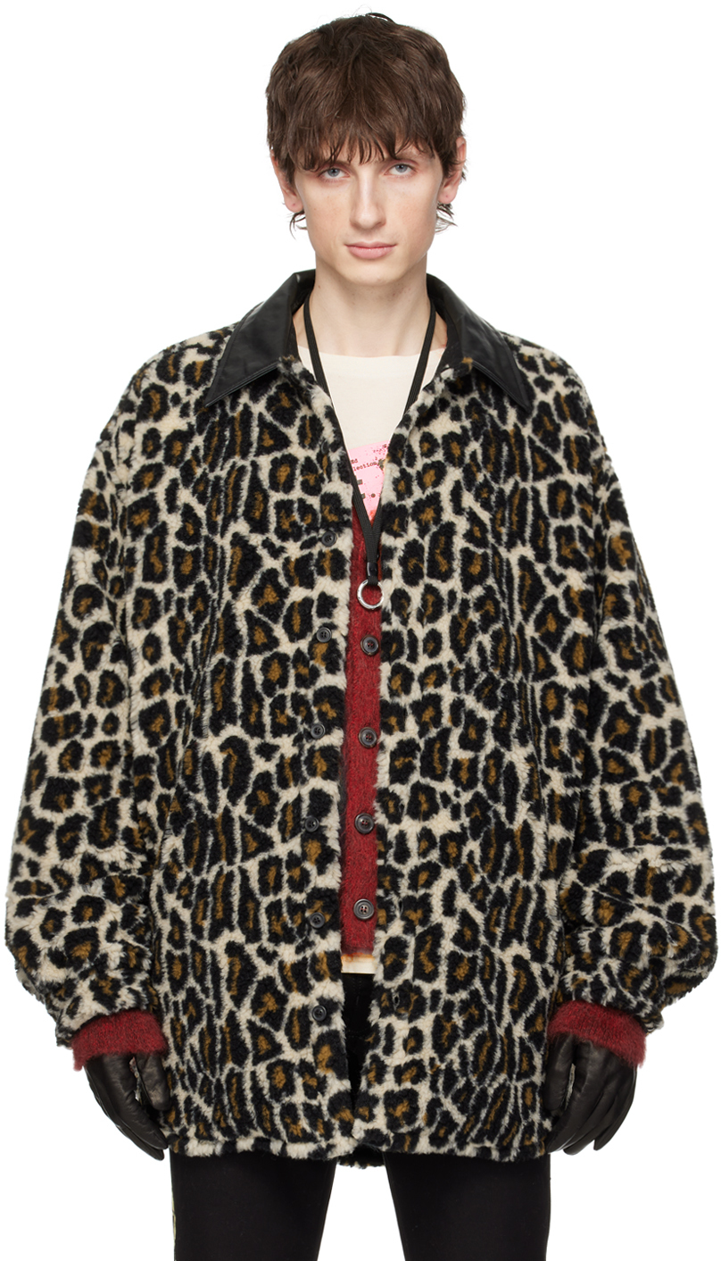 Black & Beige Leopard Print Jacket