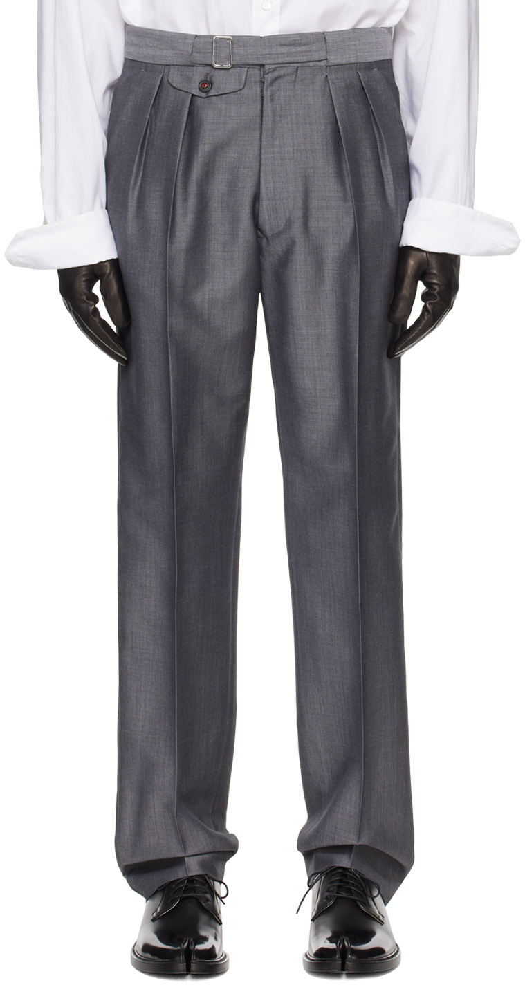 Shop Maison Margiela Gray Pocket Trousers In 860m Grey