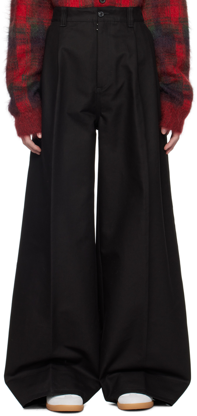 Maison Margiela: Black Wide-Leg Trousers | SSENSE｜その他