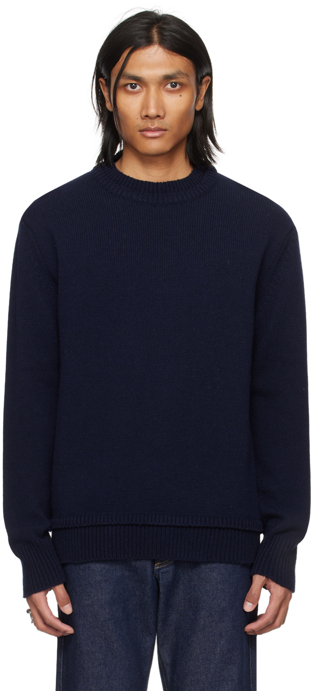 Maison Margiela Navy Patch Sweater In 511f Navy