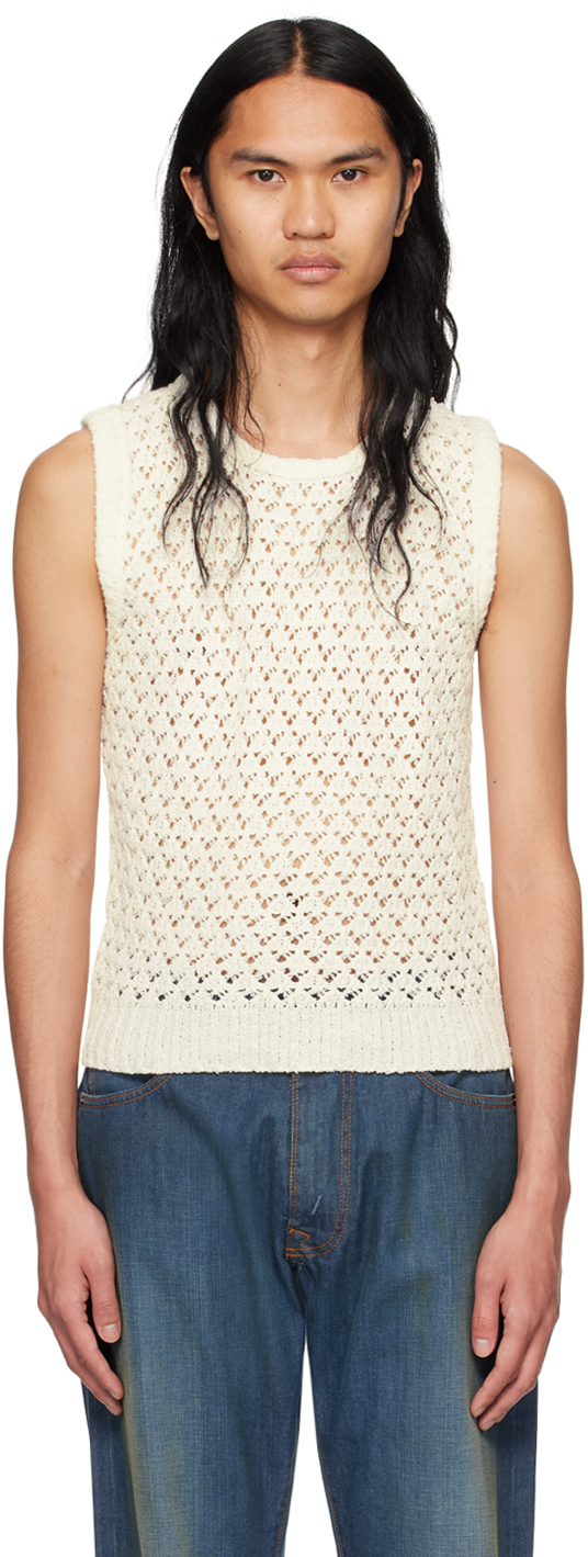 Off-White Crewneck Tank Top by Maison Margiela on Sale