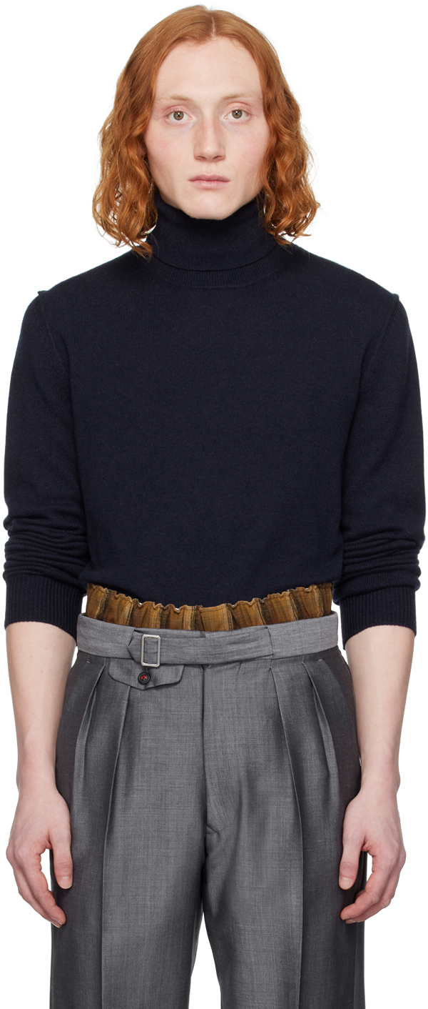 Navy HighNeck Turtleneck by Maison Margiela on Sale