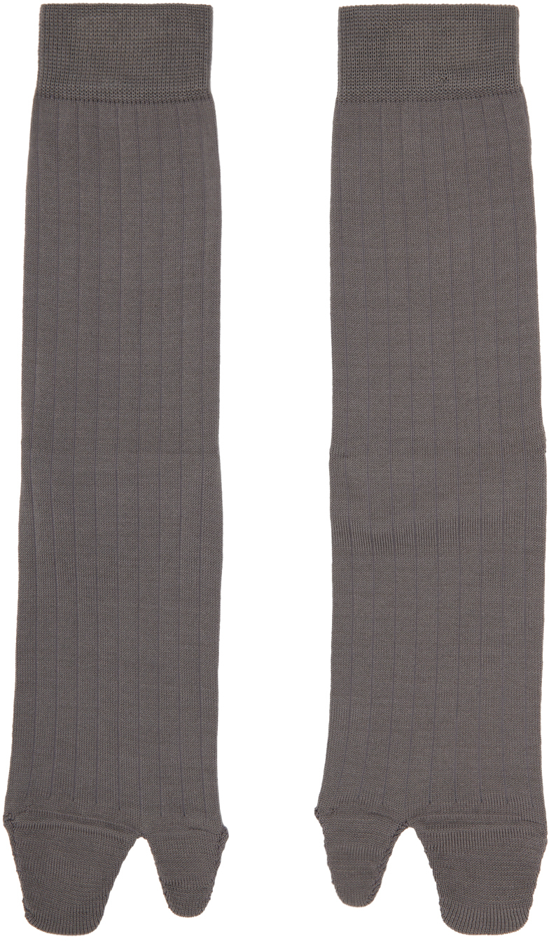 Maison Margiela Gray Tabi Socks In 854 Grey