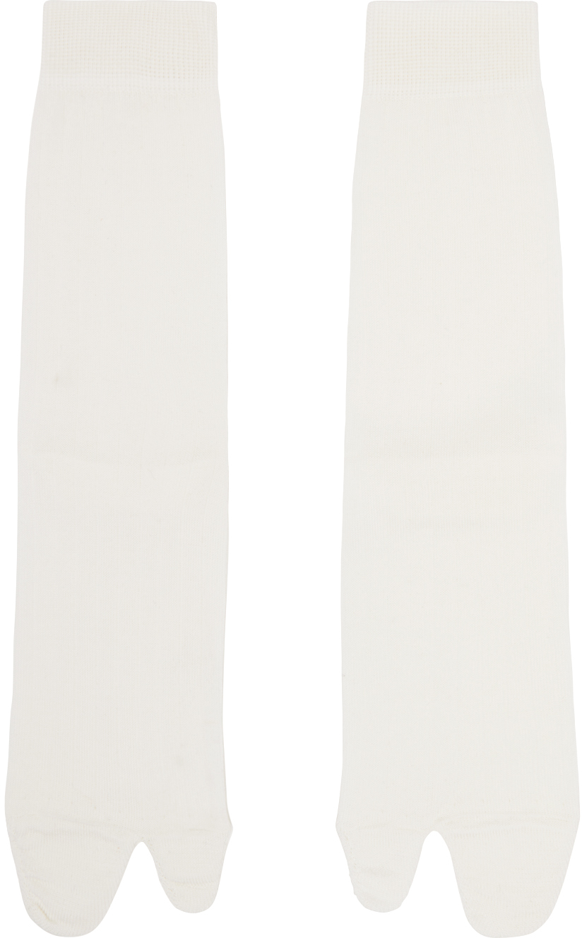 Maison Margiela White Tabi Socks In 101 White