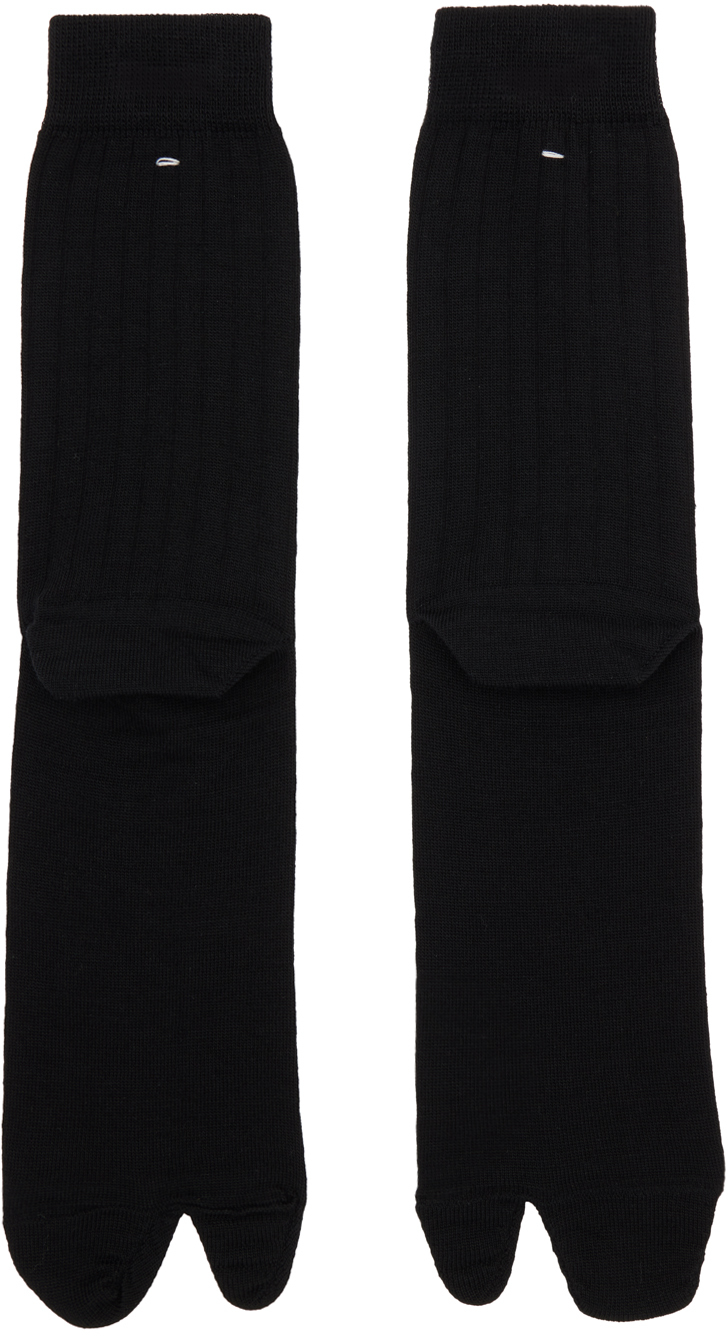 Maison Margiela Black Bootleg Socks In 900 Col. 900