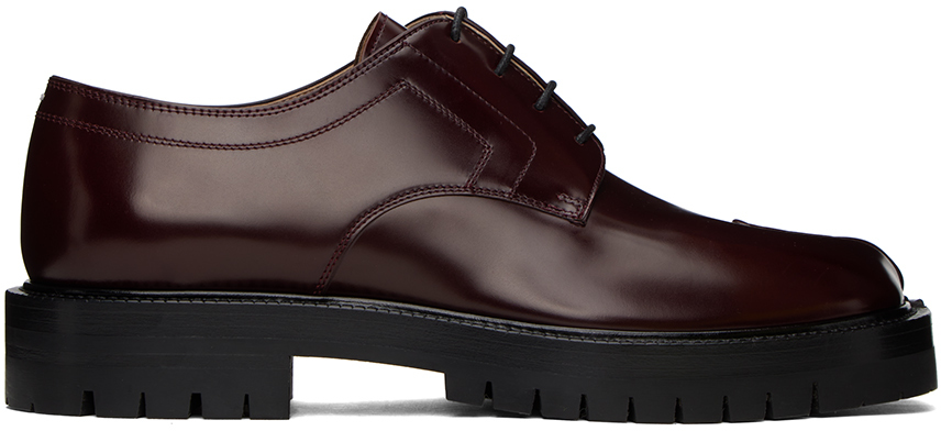 Burgundy Tabi County Lace-Up Oxfords