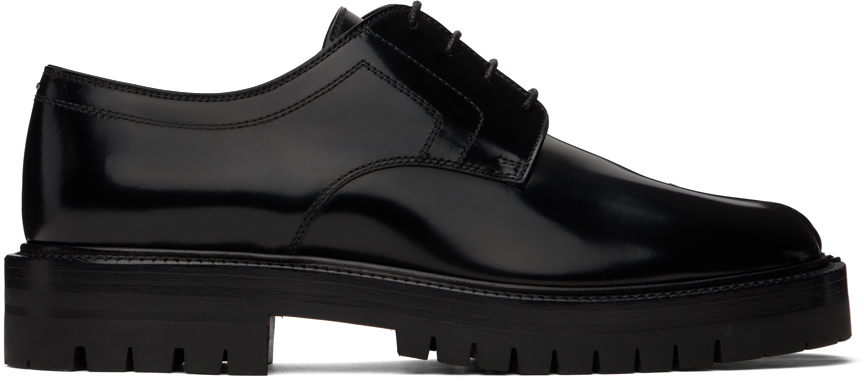 Maison Margiela: Black Tabi Lace-Up Derbys | SSENSE