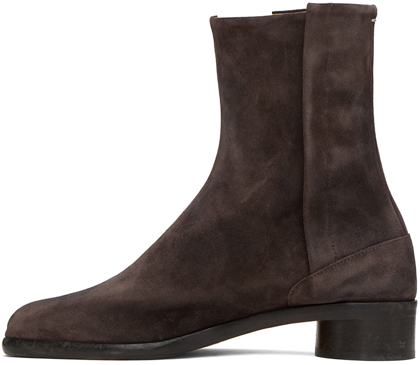 Maison Margiela Man Ankle Boots Dark Brown Size 9 Leather In T2154 Dark Brown