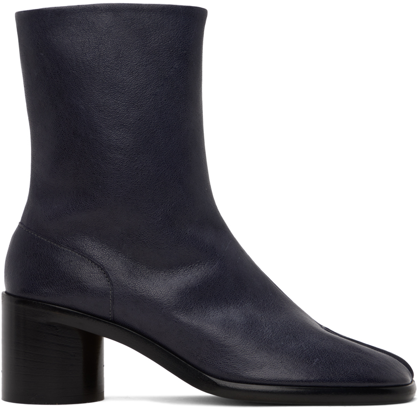 Blue Tabi Ankle Boots