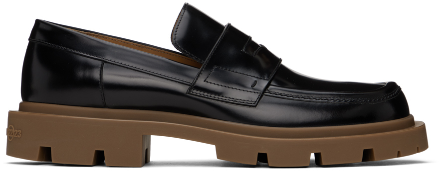 Maison Margiela: Black & Tan Ivy Loafers | SSENSE