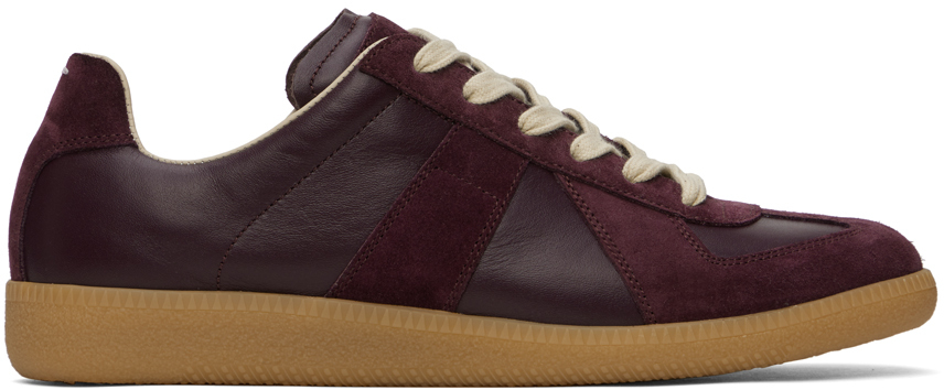 Shop Maison Margiela Burgundy Replica Sneakers In T5088 Merlot