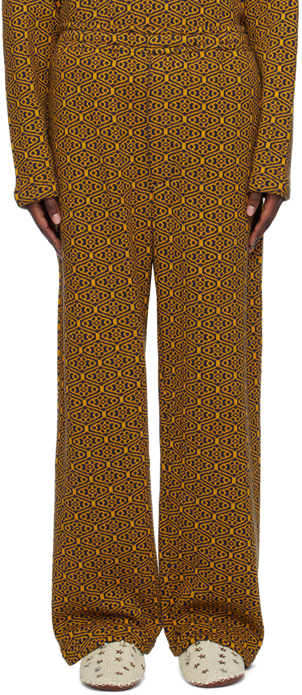 Yellow & Navy Crescent Trousers