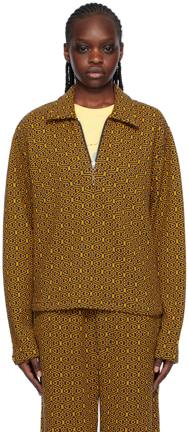 Yellow & Navy Crescent Sweater