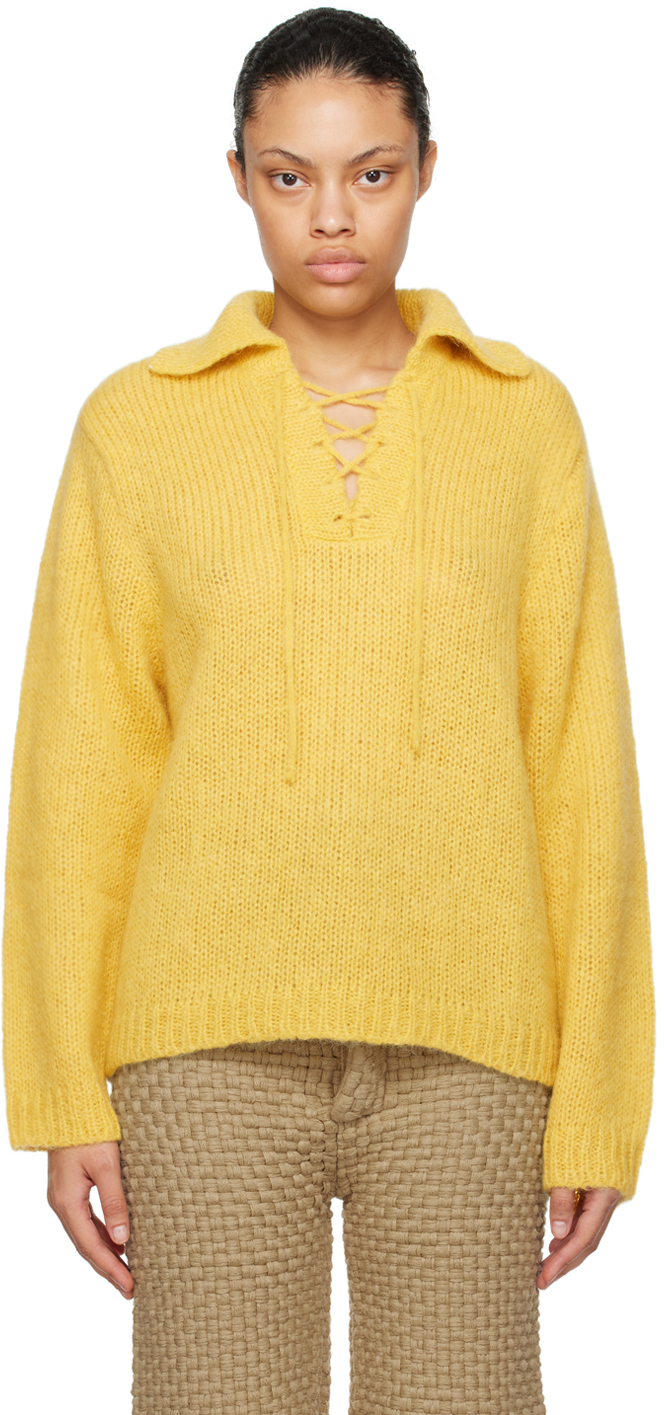 Shop Bode Yellow Alpine Sweater
