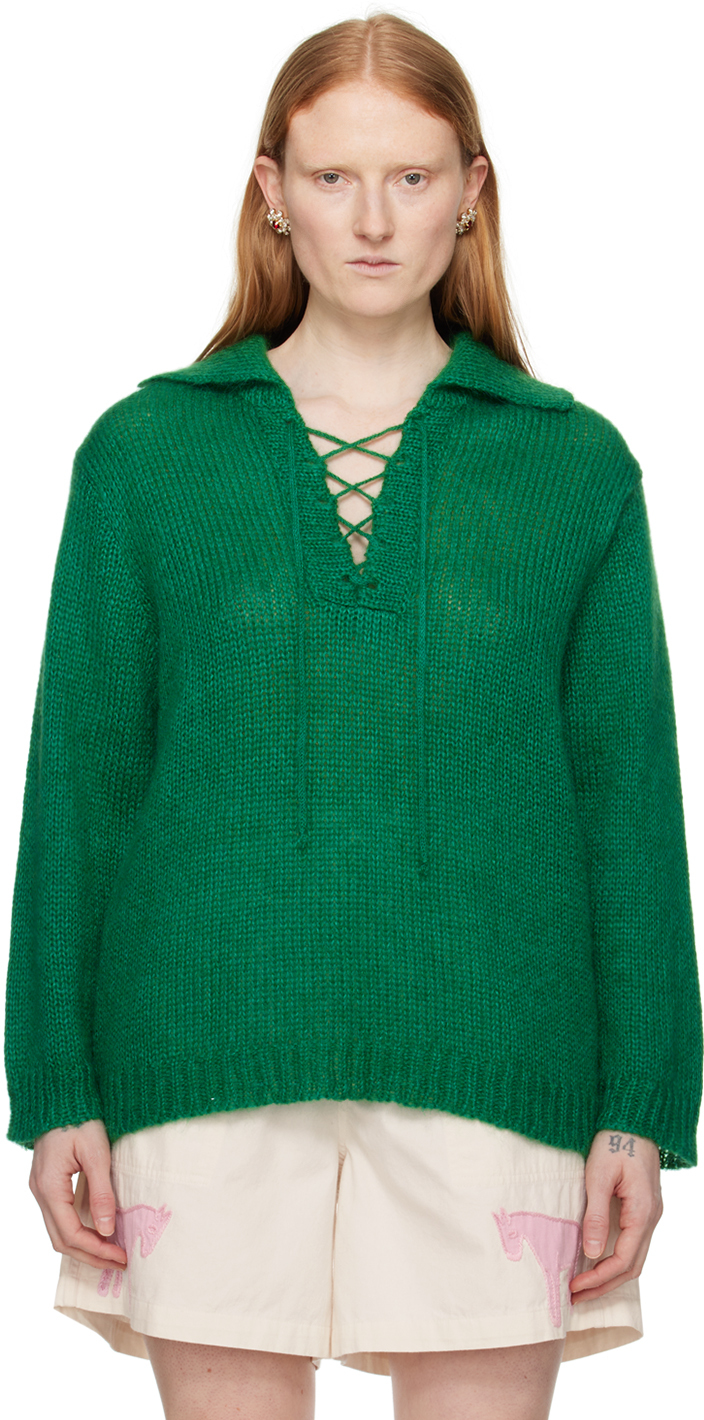 Bode: Green Alpine Sweater