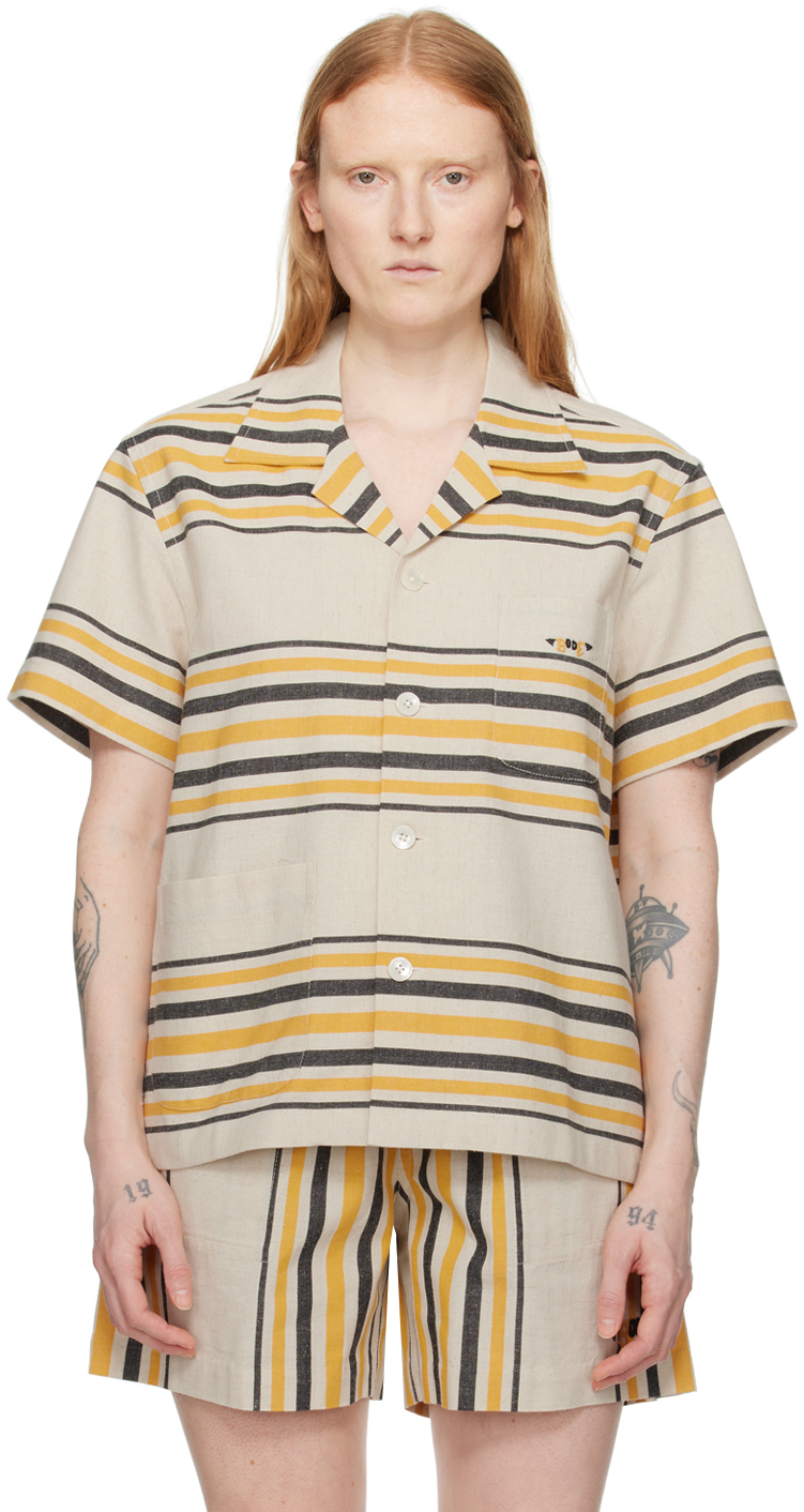 Beige & Orange Namesake Stripe Shirt
