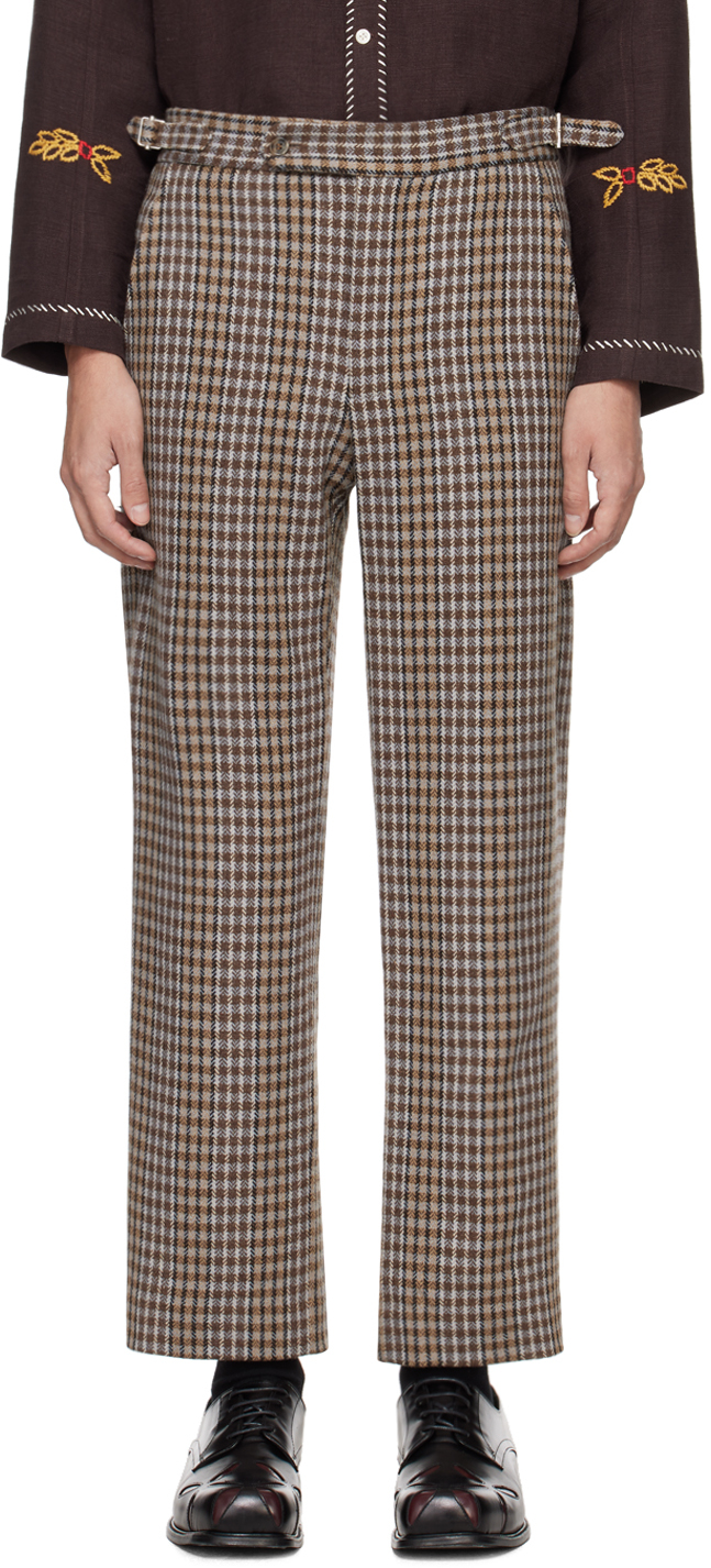 Brown Marston Check Trousers