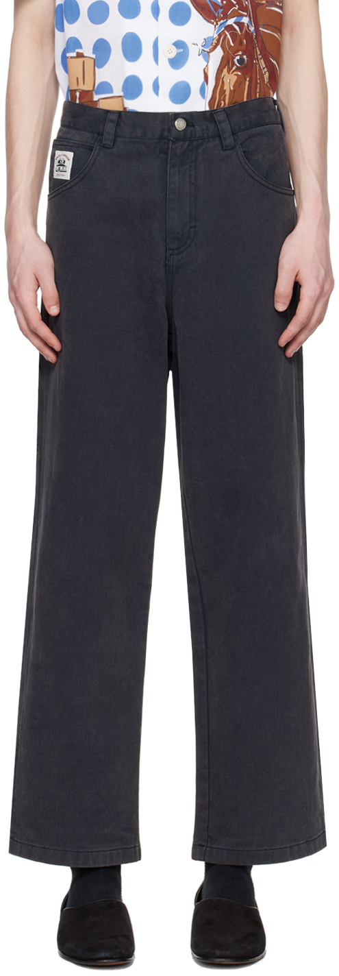Shop Bode Black Knolly Brook Trousers