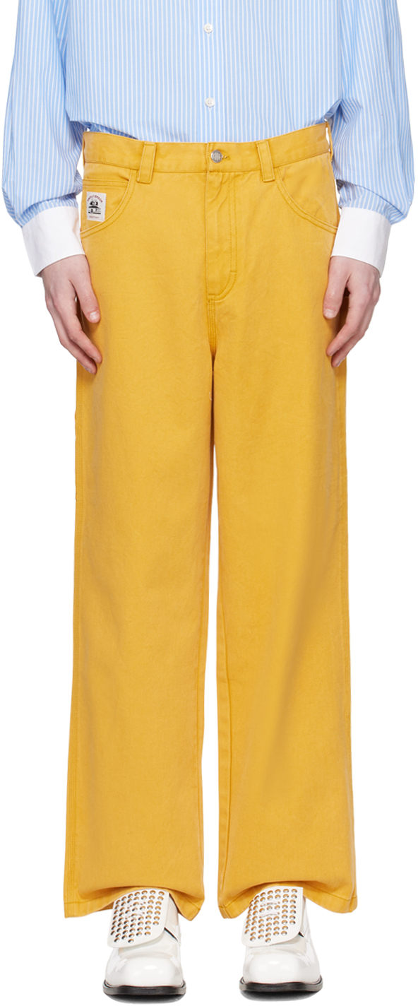 Shop Bode Yellow Knolly Brook Trousers In Yellw