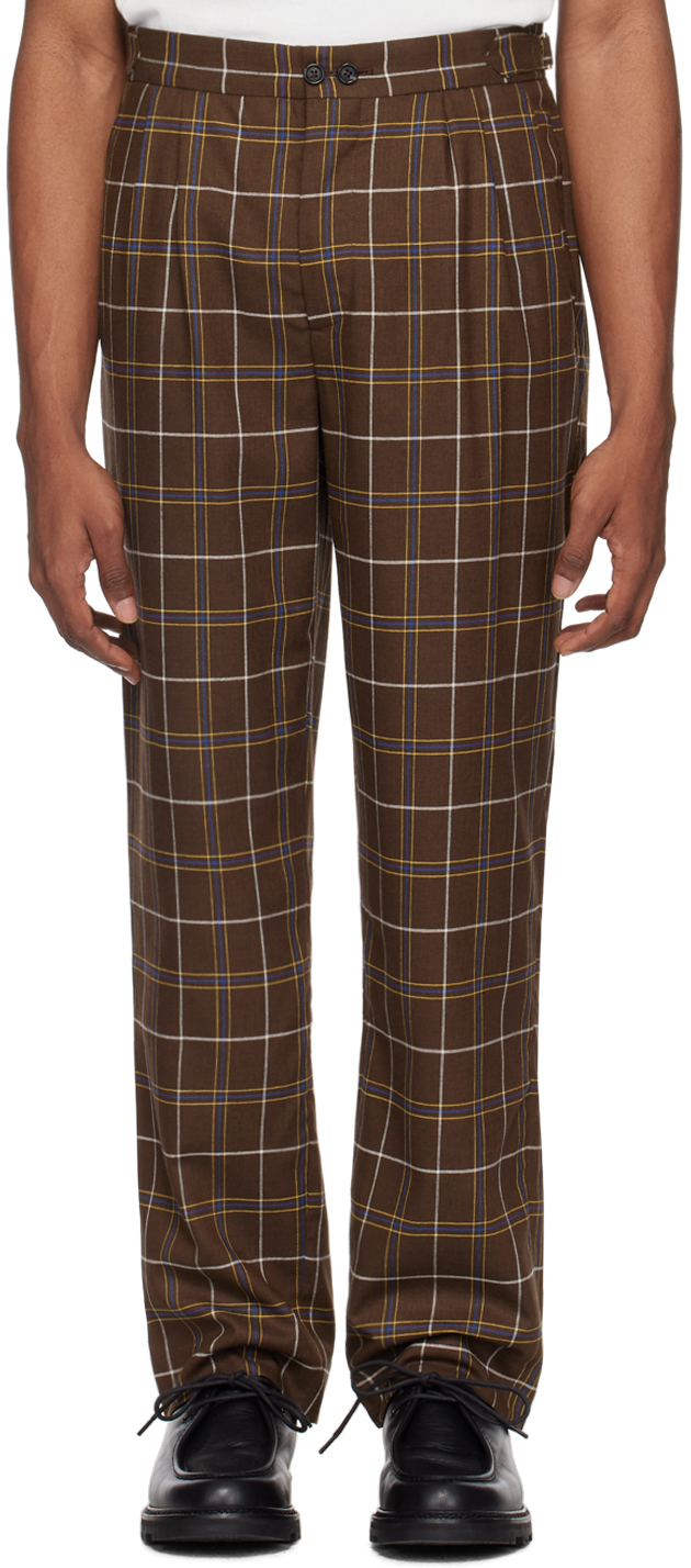 Shop Bode Brown Dunham Trousers In Brmlt