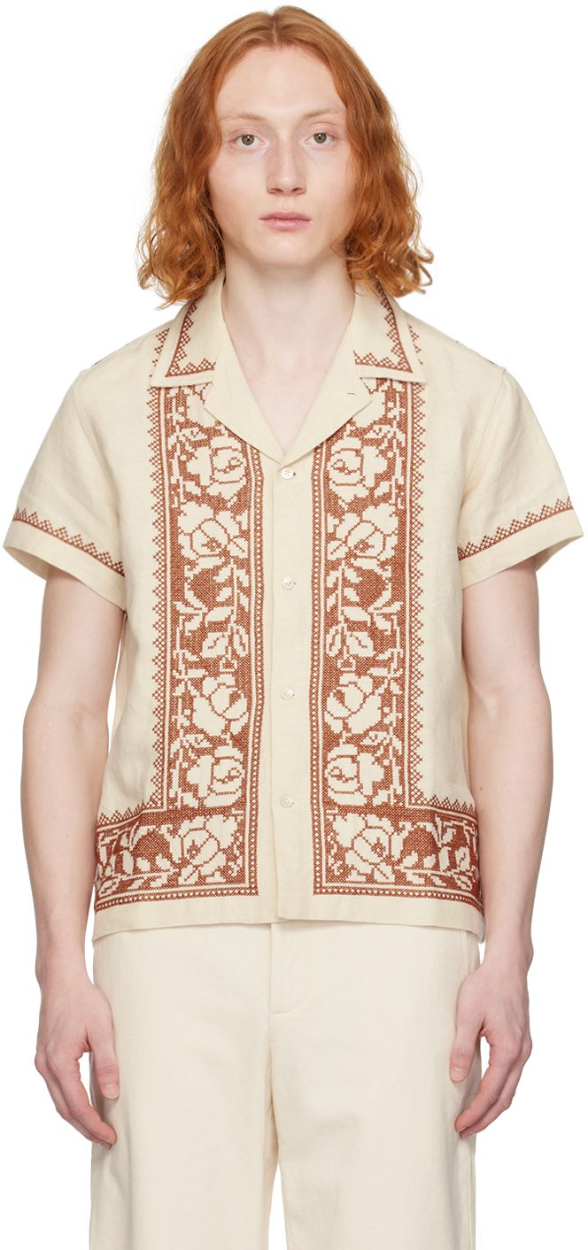 Bode: Beige Rose Garland Shirt | SSENSE