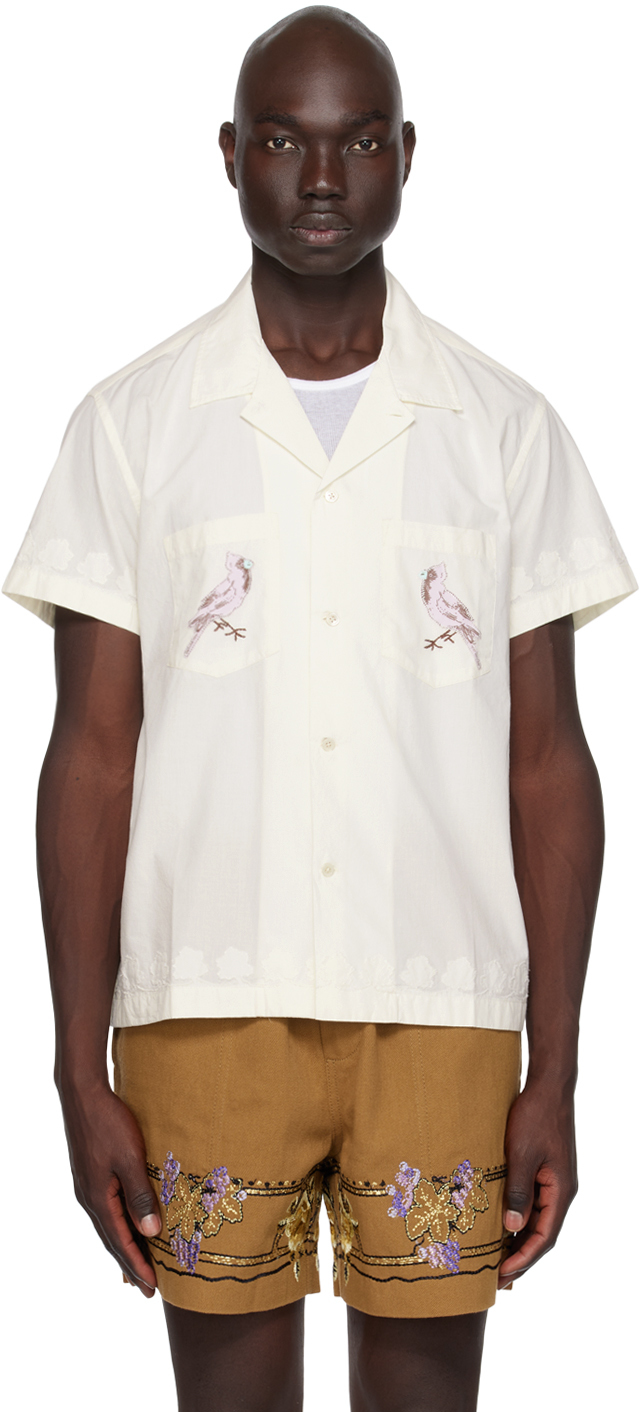 Bode Off-white Cardinal Shirt In Wtmlt White Multi
