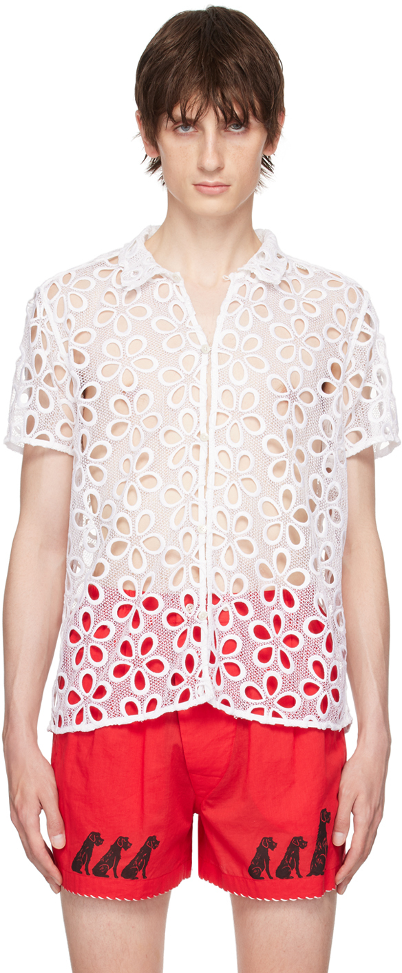 Bode: White Primrose Shirt | SSENSE