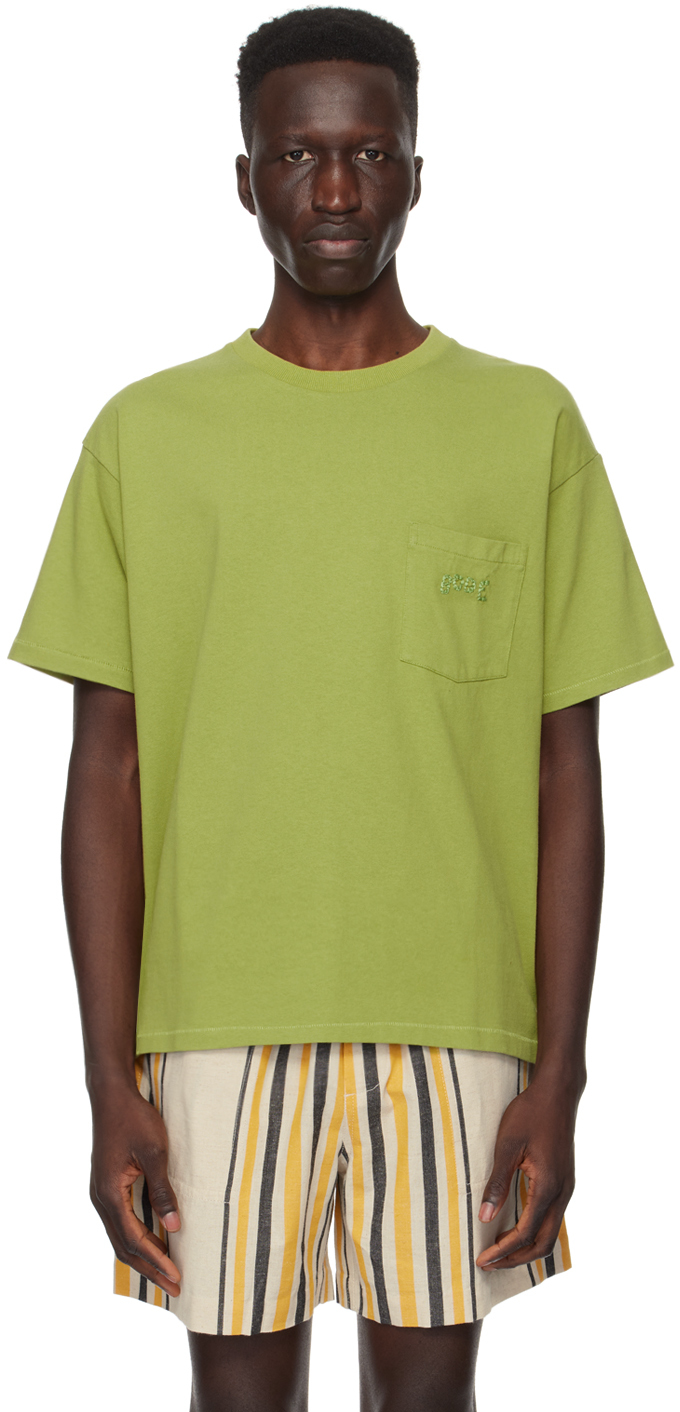 Green Embroidered Pocket T-Shirt
