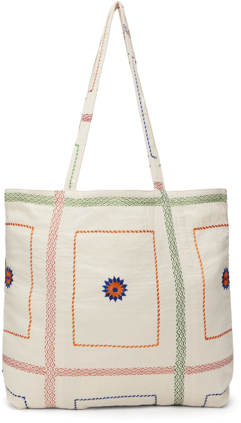 Glass Cypress Off-white Quilted Tote