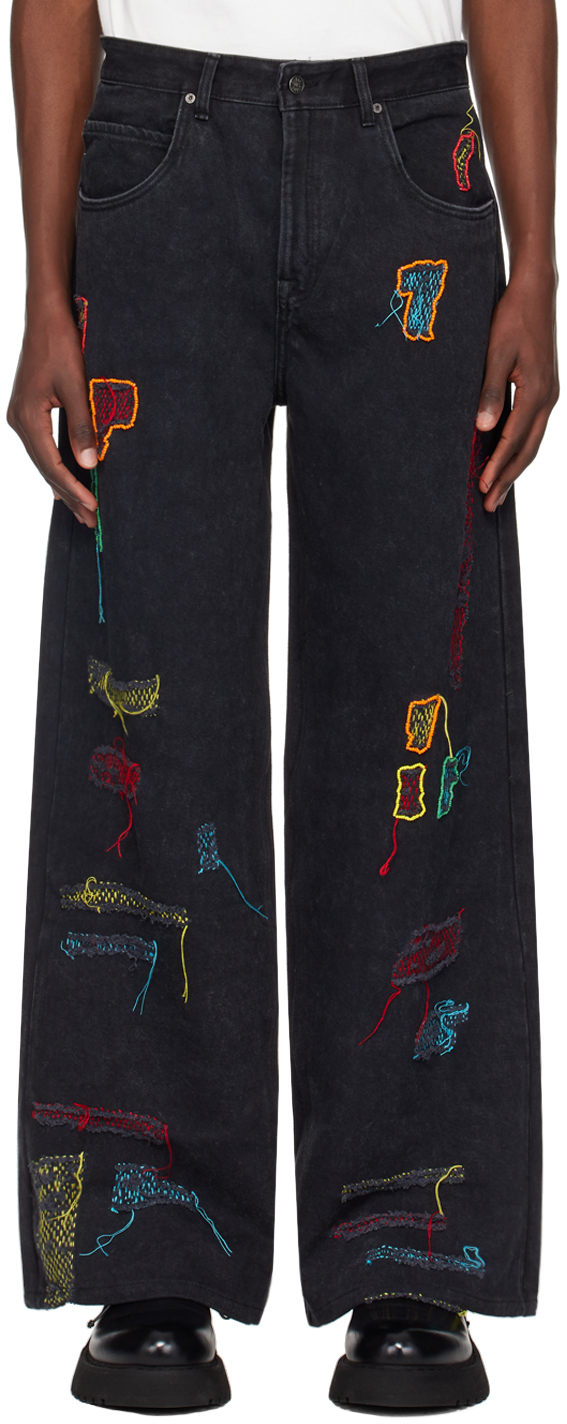 Shop Glass Cypress Black Reconstructed Jeans