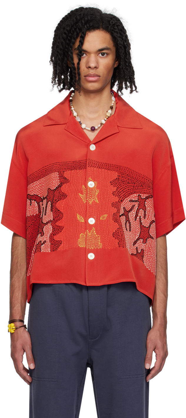 Shop Glass Cypress Red Inferno Shirt In Lava