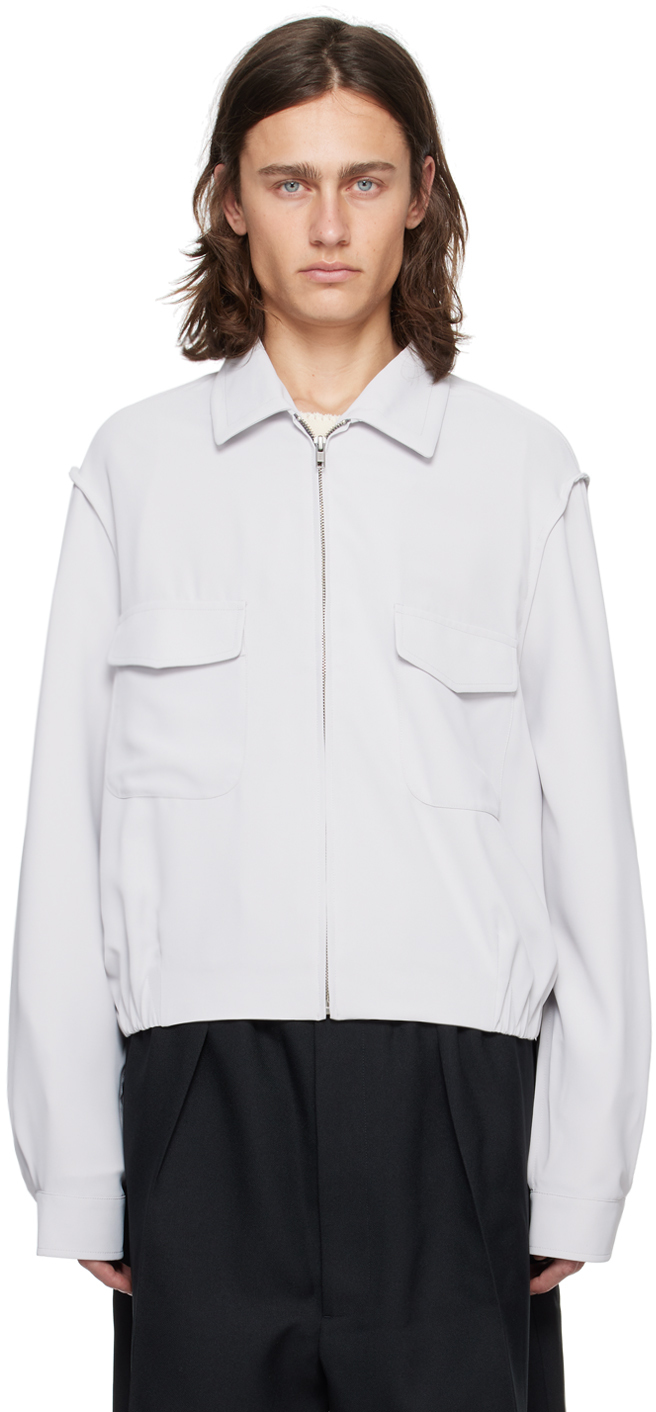 Shop Random Identities Gray Simmo Jacket In Light Grey
