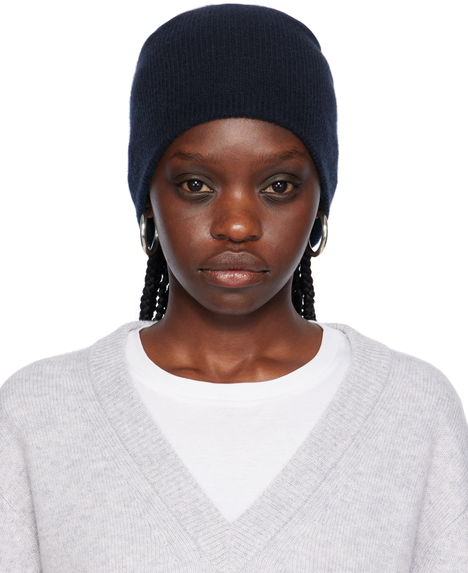 Guest In Residence Navy & Green 'the Inside-out!' Reversible Beanie In Midnight/forest