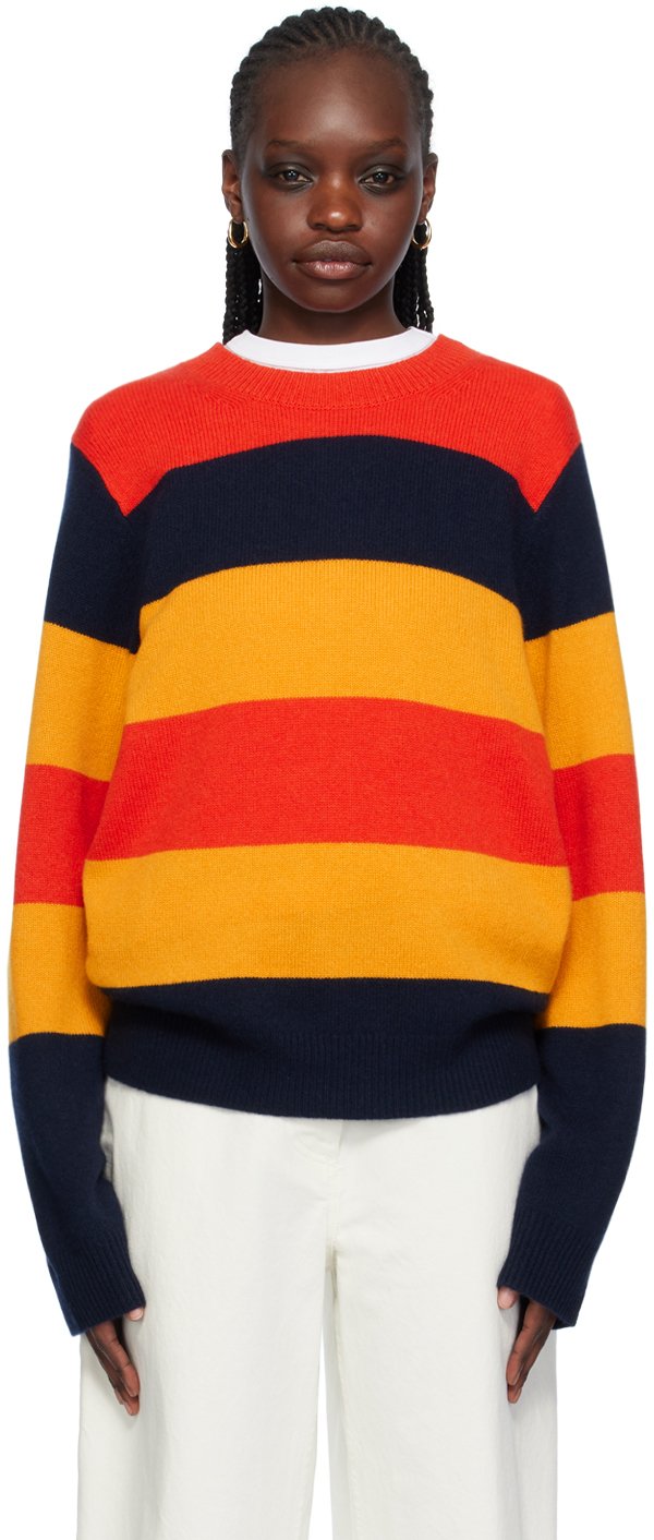 Guest In Residence Multicolor Striped Sweater In Midnight/honey/cher