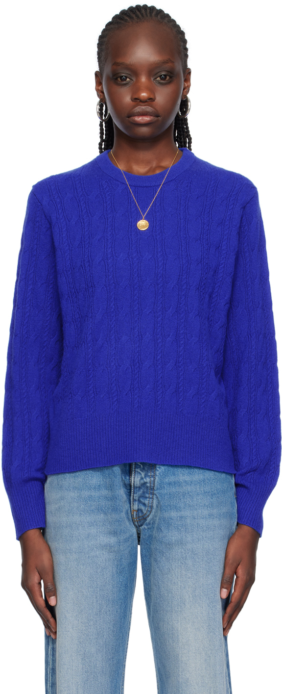 Guest In Residence Blue Crewneck Sweater In Cobalt