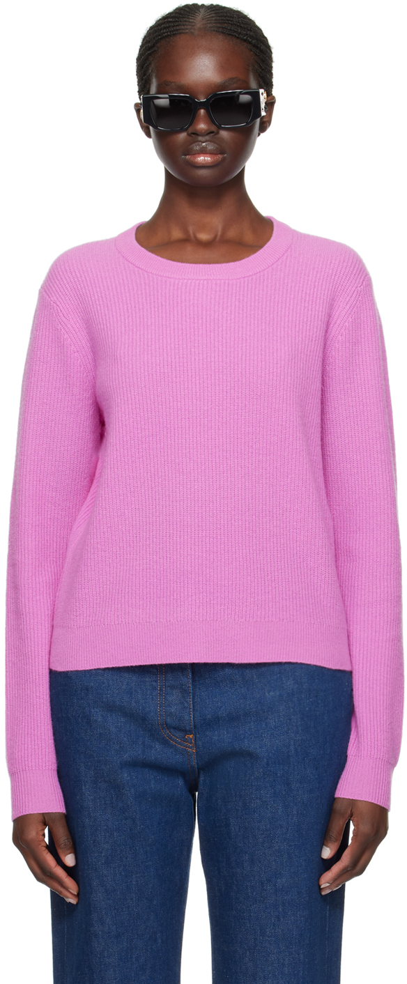 Shop Guest In Residence Pink Light Rib Sweater In Fuschia