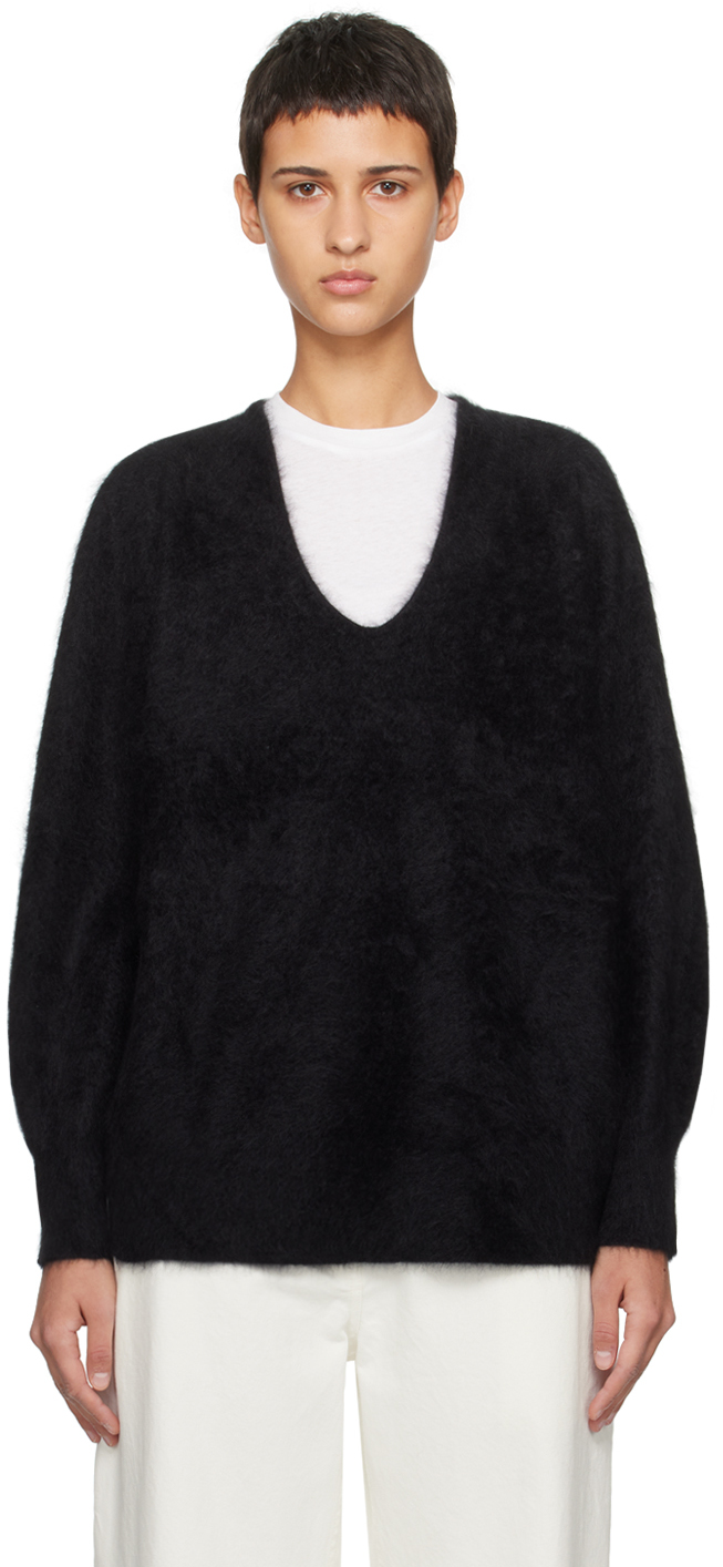 Guest In Residence Grizzly Cashmere V-neck Jumper In Midnight