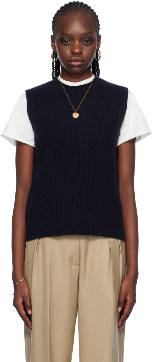 Guest In Residence Navy Layer Up! Vest In Midnight