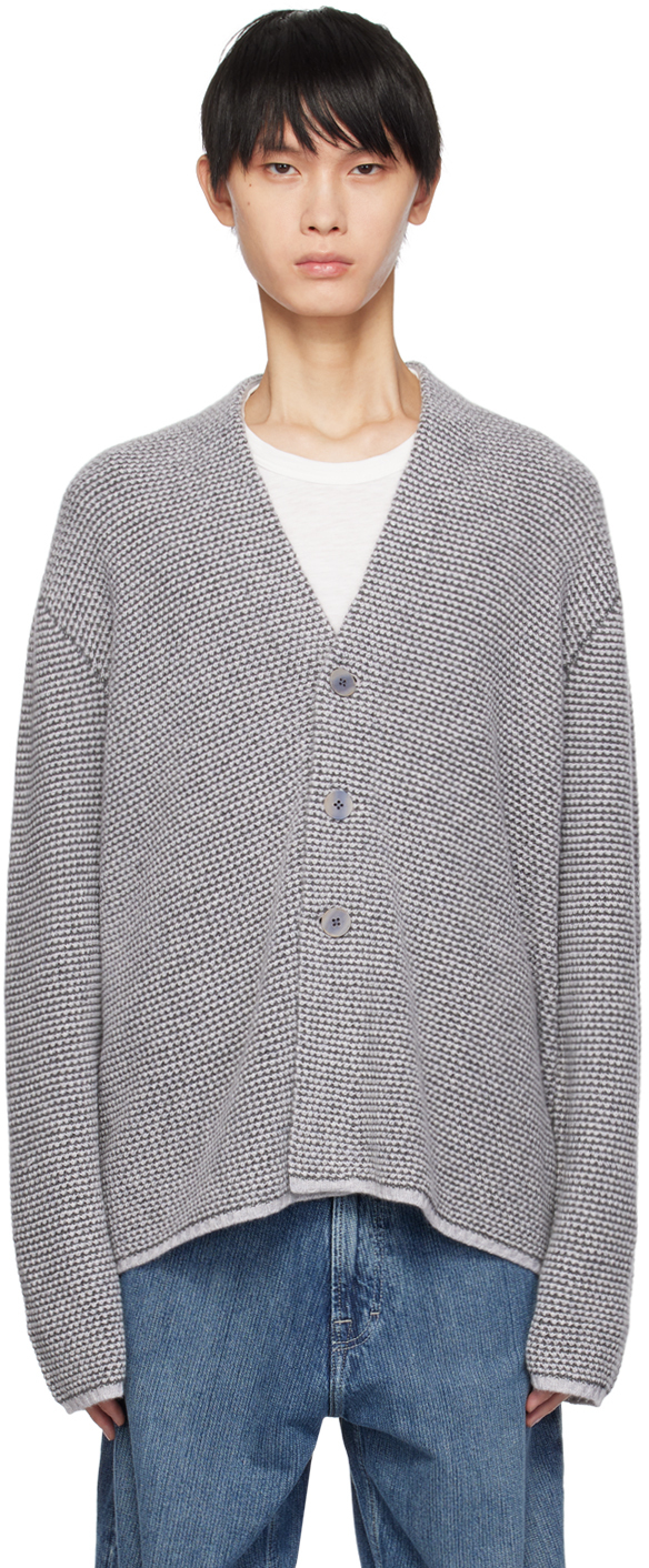 Guest In Residence Gray Everywear Cardigan In Charcoal/stone