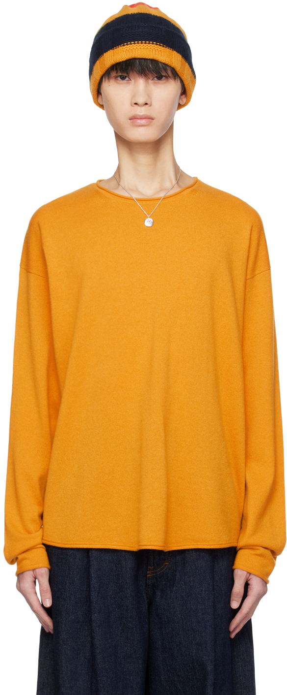 Yellow Rolled Edge Sweater