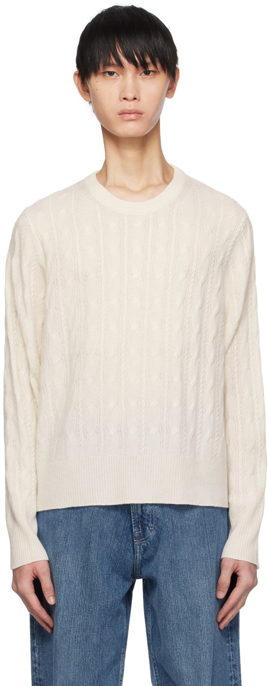 Beige Twin Cable Sweater