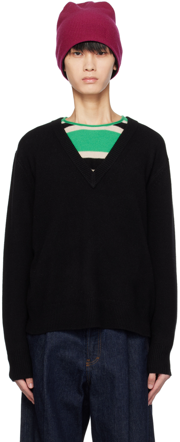 Black 'The V' Sweater