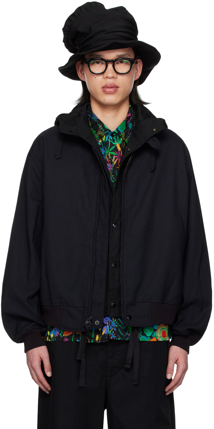 Engineered Garments Navy Stand Collar Bomber Jacket In Zt190 A - Dk.navy Pc