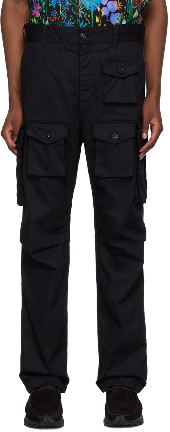 Shop Engineered Garments Ssense Exclusive Black Fa Cargo Pants In Ct014 Black