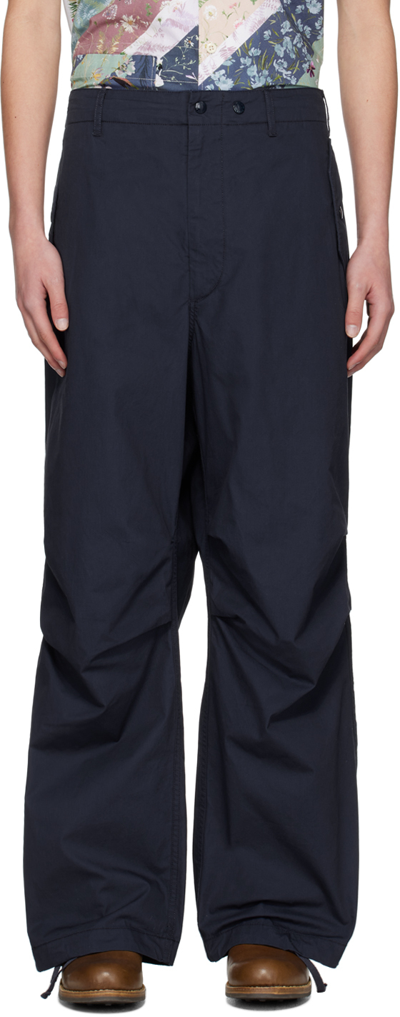 Engineered Garments Navy Over Trousers In Zt155 C - Navy Cotto